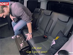 steaming Czech honey nails the Driver to comeback her Luggage