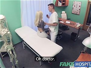 fake medical center super hot Italian honey with yam-sized boobies