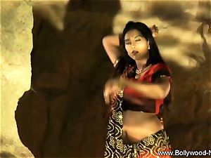 Indian black-haired Dance Gracefully